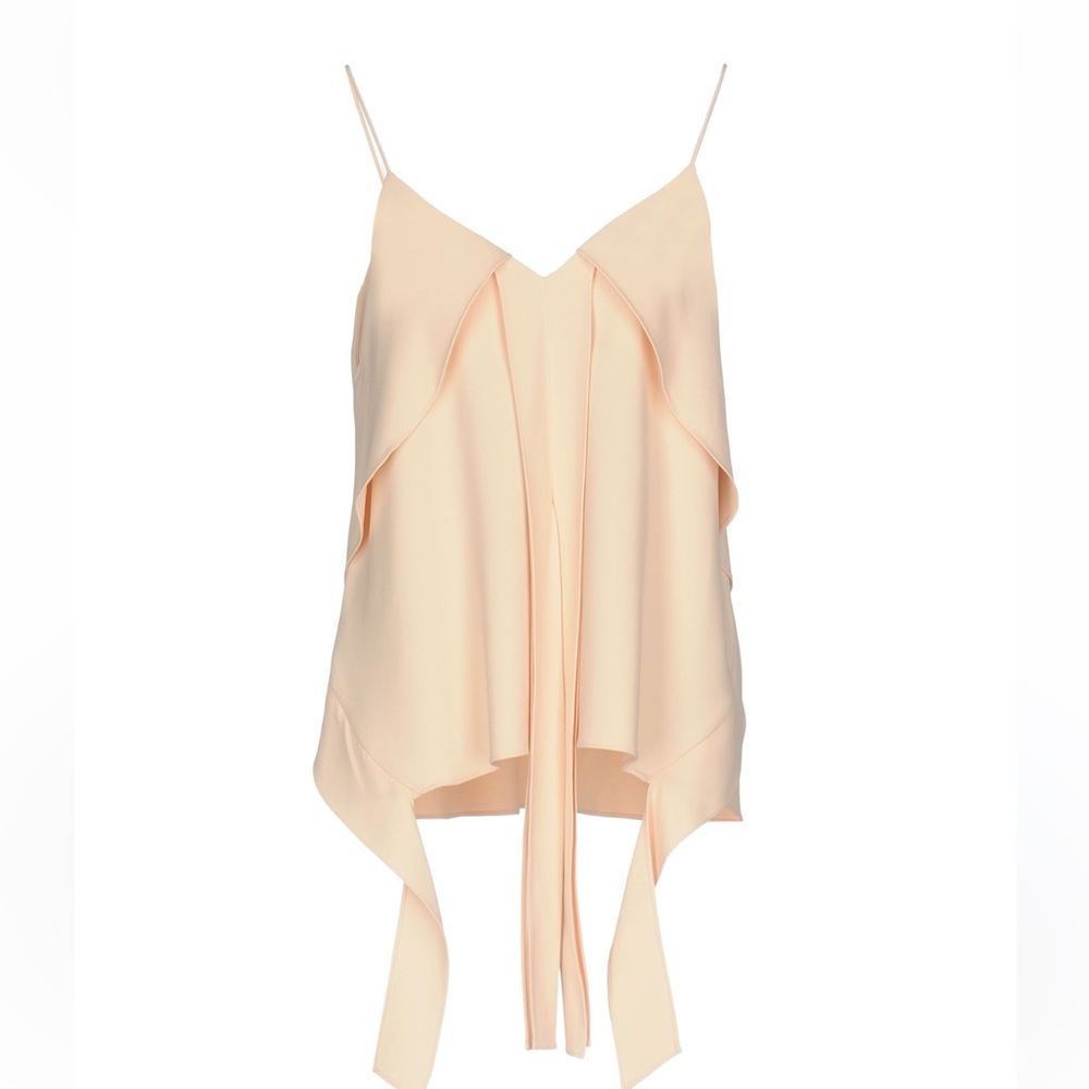 Jonathon Simkhai Silk Crepe Hanging Tank Top Blouse Apricot women size Medium - Picture 2 of 7